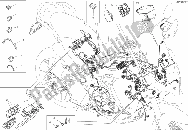 Alle onderdelen voor de Kabelboom van de Ducati Multistrada 1200 Enduro 2018